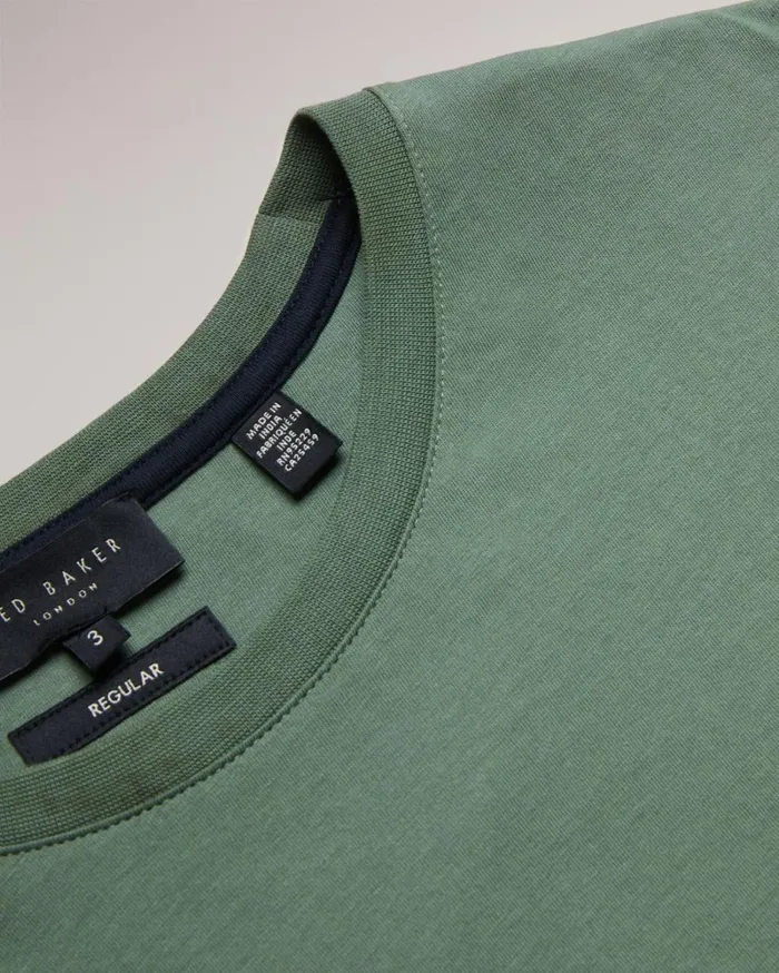Short Sleeve Regular Fit Plain Tshirt MidGreen Men Ted Baker Clothing Short Sleeve Regular Fit Plain Tshirt MidGreen Men Ted Baker Clothing