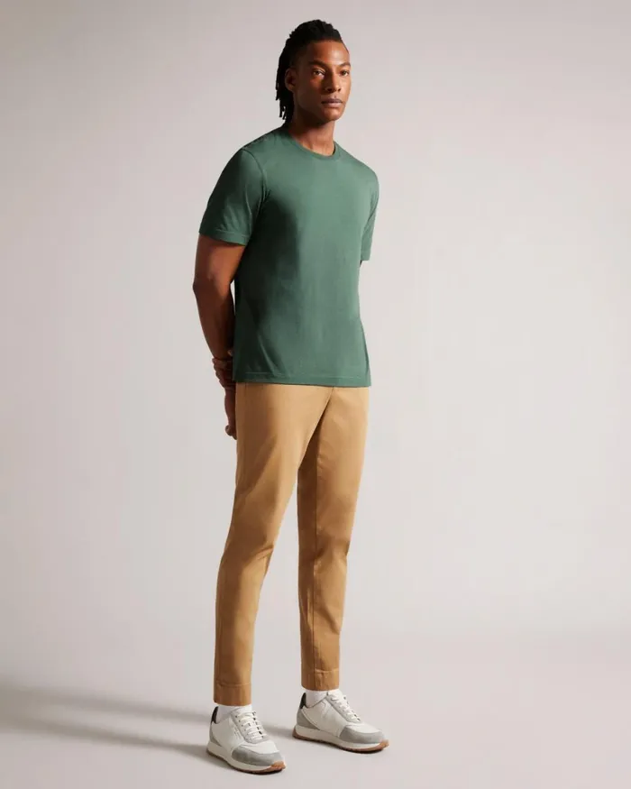 Short Sleeve Regular Fit Plain Tshirt MidGreen Men Ted Baker Clothing Short Sleeve Regular Fit Plain Tshirt MidGreen Men Ted Baker Clothing