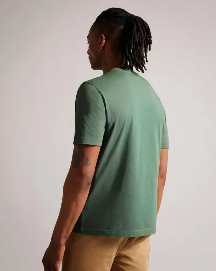 Short Sleeve Regular Fit Plain Tshirt MidGreen Men Ted Baker Clothing Short Sleeve Regular Fit Plain Tshirt MidGreen Men Ted Baker Clothing