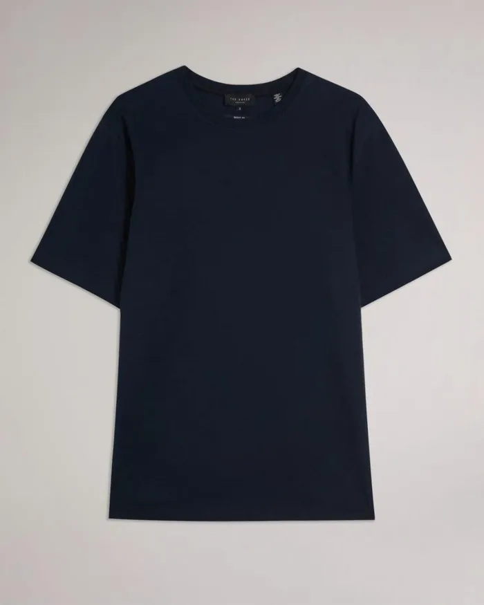 Short Sleeve Regular Fit Plain Tshirt Navy Men Ted Baker Clothing