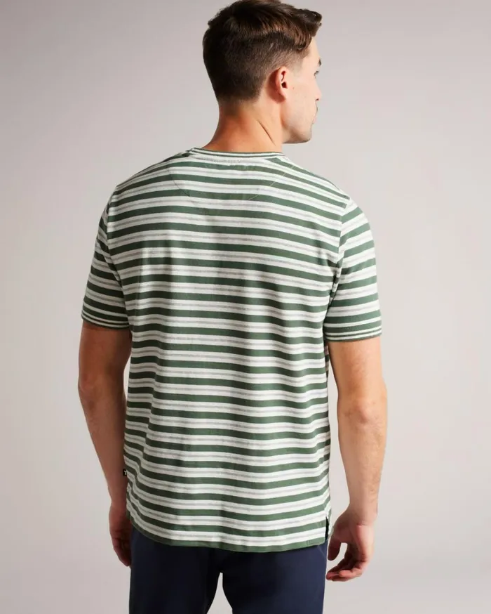 Short Sleeve Regular Fit Striped TShirt Khaki Men Ted Baker Clothing Short Sleeve Regular Fit Striped TShirt Khaki Men Ted Baker Clothing
