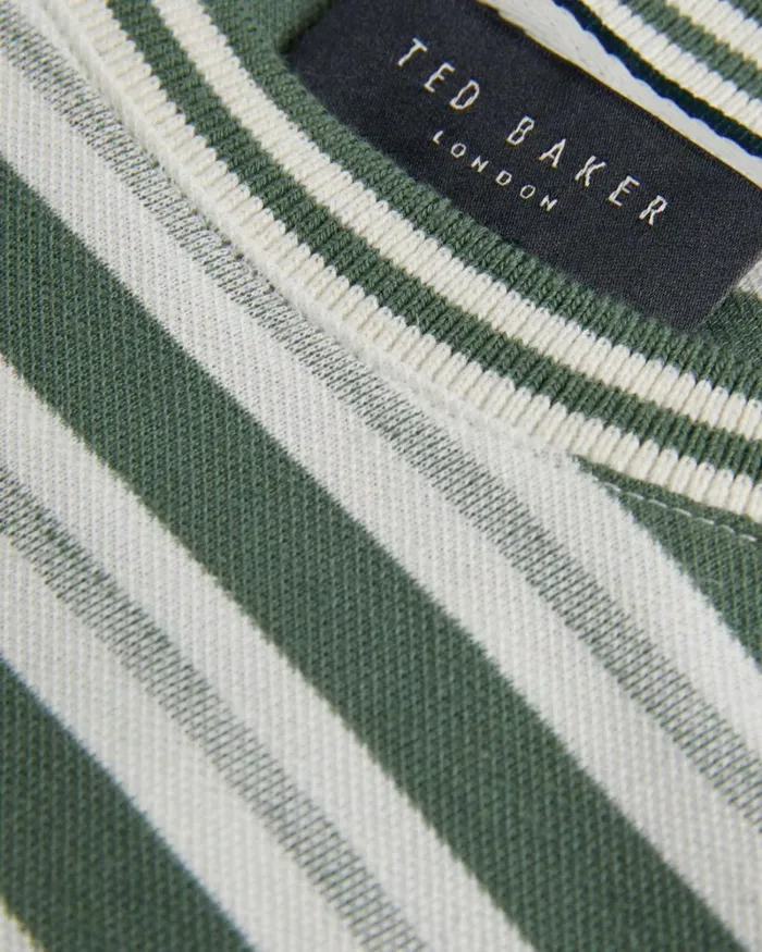 Short Sleeve Regular Fit Striped TShirt Khaki Men Ted Baker Clothing Short Sleeve Regular Fit Striped TShirt Khaki Men Ted Baker Clothing