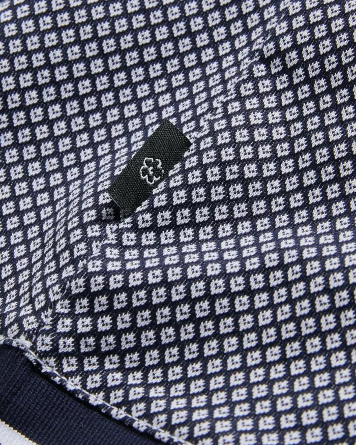 Short Sleeve Regular Geo Textured Polo Shirt Navy Men Ted Baker Tops Short Sleeve Regular Geo Textured Polo Shirt Navy Men Ted Baker Tops