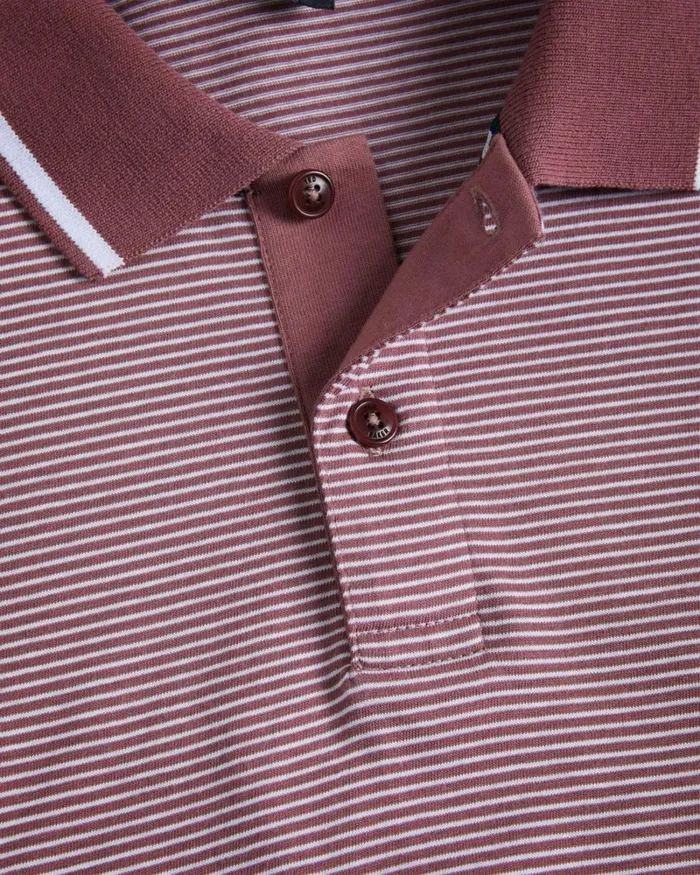 Short Sleeve Regular Striped Panelled Polo Maroon Men Ted Baker Clothing Short Sleeve Regular Striped Panelled Polo Maroon Men Ted Baker Clothing