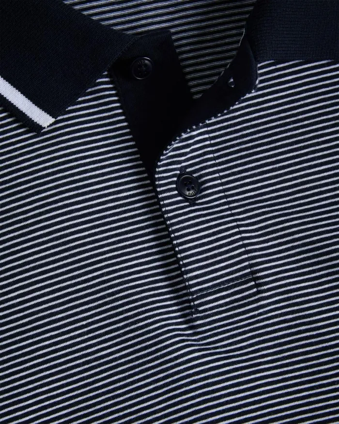Short Sleeve Regular Striped Panelled Polo Navy Men Ted Baker Clothing Short Sleeve Regular Striped Panelled Polo Navy Men Ted Baker Clothing