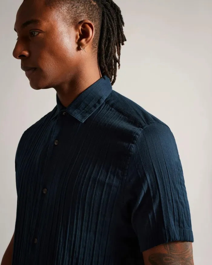 Short Sleeve Seersucker Shirt Navy Men Ted Baker Shirts Short Sleeve Seersucker Shirt Navy Men Ted Baker Shirts
