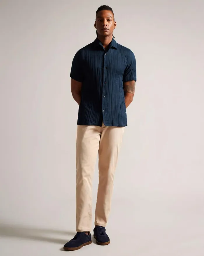 Short Sleeve Seersucker Shirt Navy Men Ted Baker Shirts Short Sleeve Seersucker Shirt Navy Men Ted Baker Shirts
