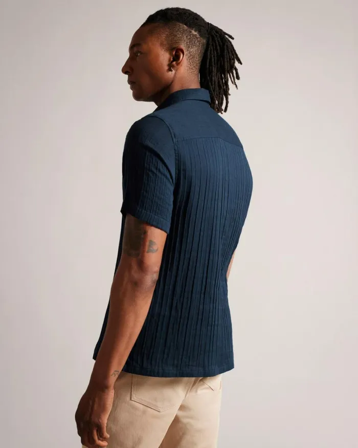 Short Sleeve Seersucker Shirt Navy Men Ted Baker Shirts Short Sleeve Seersucker Shirt Navy Men Ted Baker Shirts