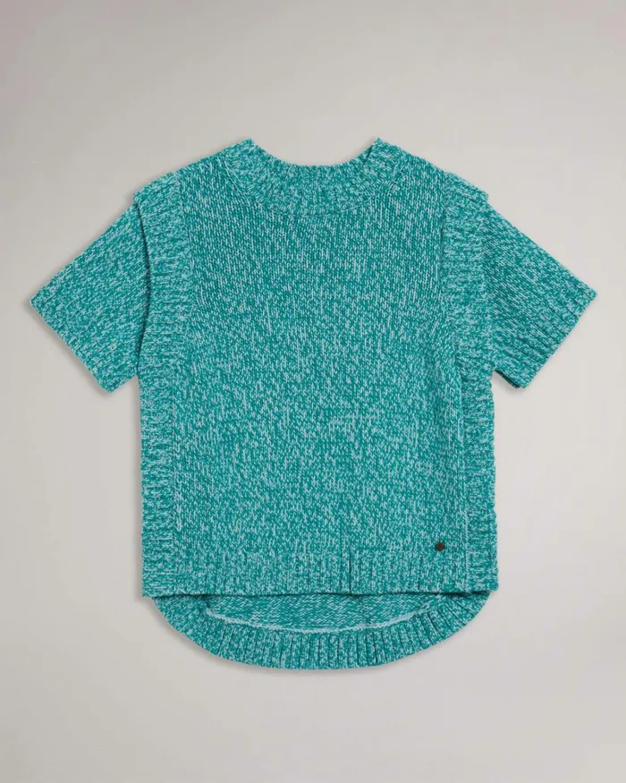 Short Sleeve Shoulder Detail Jumper Medium Green Women Ted Baker Tops and TShirts