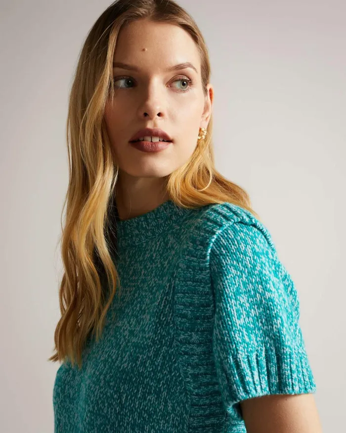 Short Sleeve Shoulder Detail Jumper Medium Green Women Ted Baker Tops and TShirts Short Sleeve Shoulder Detail Jumper Medium Green Women Ted Baker Tops and TShirts