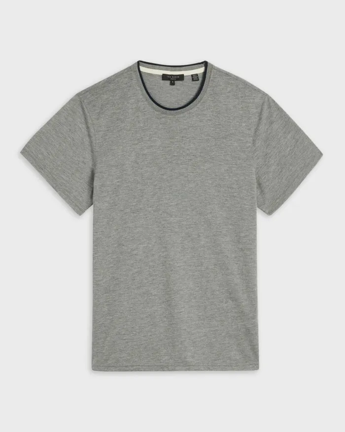 Short Sleeve T Shirt Gray Marl Men Ted Baker Clothing