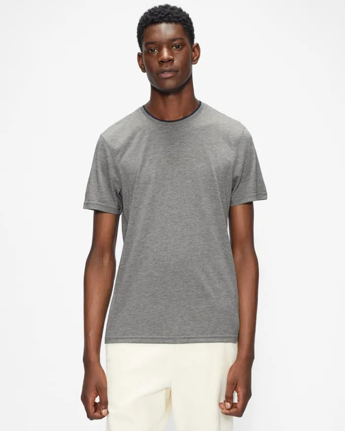 Short Sleeve T Shirt Gray Marl Men Ted Baker Clothing Short Sleeve T Shirt Gray Marl Men Ted Baker Clothing