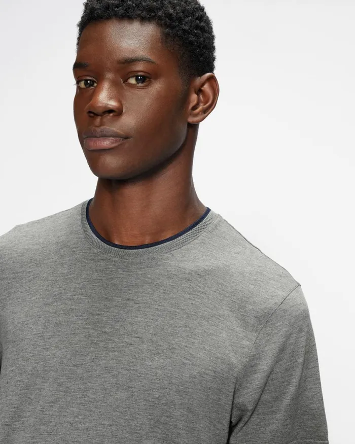 Short Sleeve T Shirt Gray Marl Men Ted Baker Clothing Short Sleeve T Shirt Gray Marl Men Ted Baker Clothing