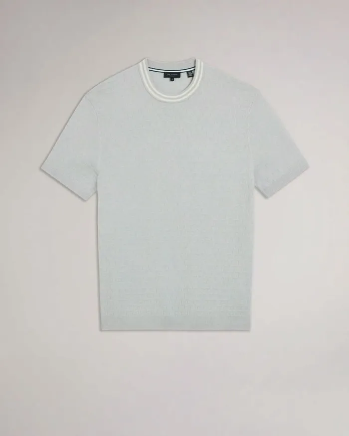 Short Sleeve T Stitched TShirt Gray Men Ted Baker Clothing