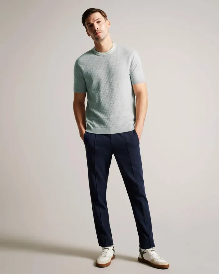 Short Sleeve T Stitched TShirt Gray Men Ted Baker Clothing Short Sleeve T Stitched TShirt Gray Men Ted Baker Clothing