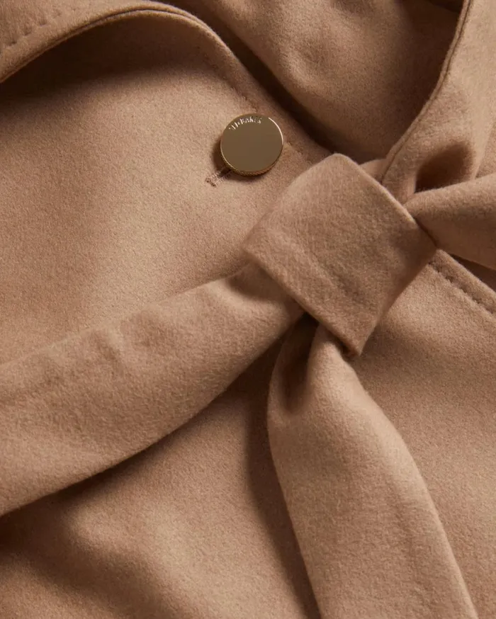 Short Wool Wrap Coat Natural Women Ted Baker Coats and Jackets Short Wool Wrap Coat Natural Women Ted Baker Coats and Jackets