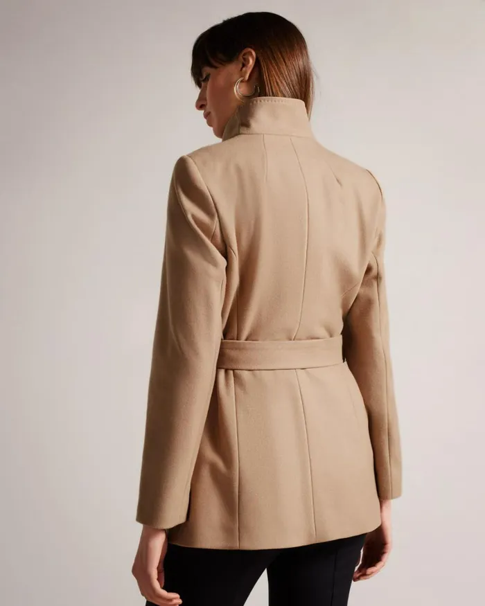 Short Wool Wrap Coat Natural Women Ted Baker Coats and Jackets Short Wool Wrap Coat Natural Women Ted Baker Coats and Jackets