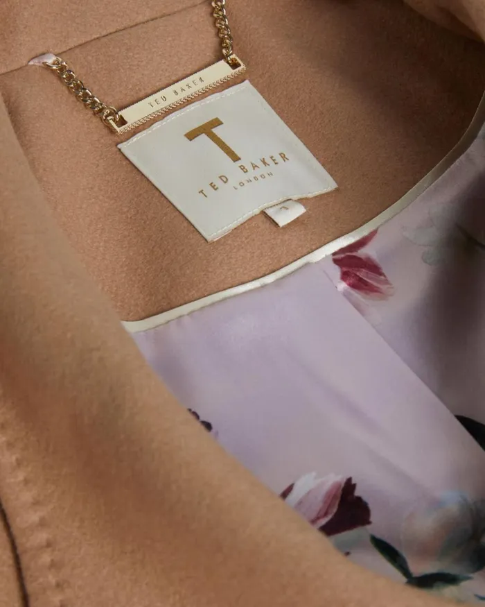 Short Wool Wrap Coat Natural Women Ted Baker Coats and Jackets Short Wool Wrap Coat Natural Women Ted Baker Coats and Jackets