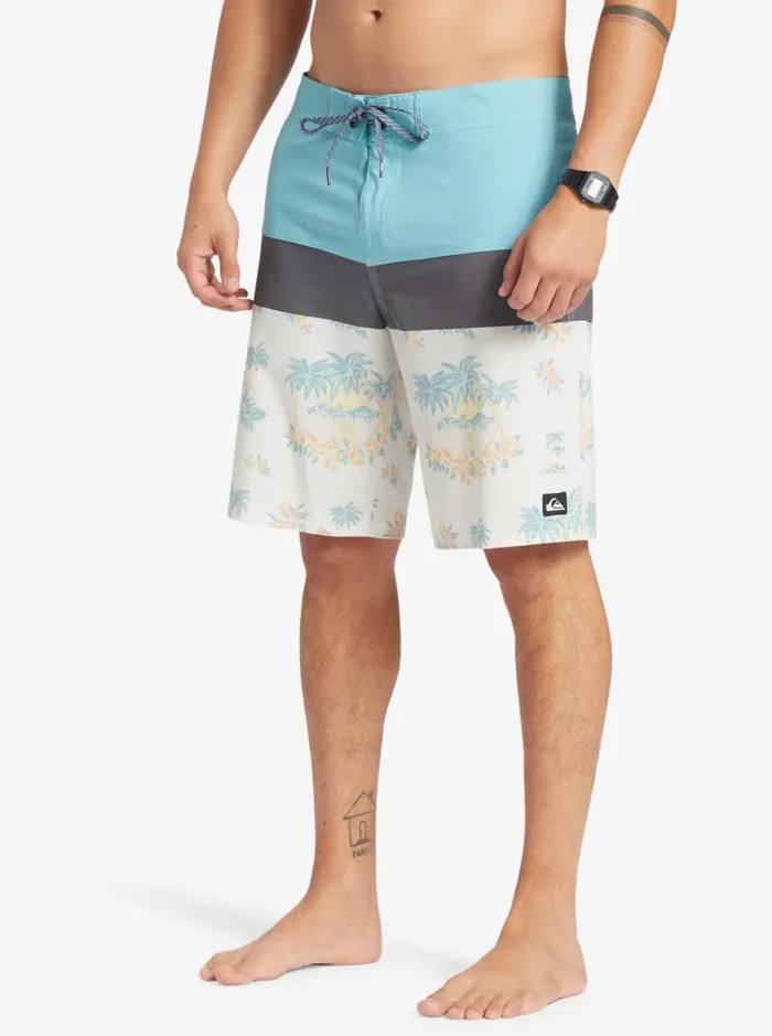 Shorts and Amphibians Men Quiksilver Surfsilk Panel 20034 Boardshorts Snow White Palm Spritz Shorts and Amphibians Men Quiksilver Surfsilk Panel 20034 Boardshorts Snow White Palm Spritz