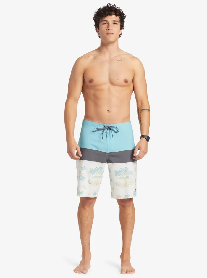Shorts and Amphibians Men Quiksilver Surfsilk Panel 20034 Boardshorts Snow White Palm Spritz Shorts and Amphibians Men Quiksilver Surfsilk Panel 20034 Boardshorts Snow White Palm Spritz