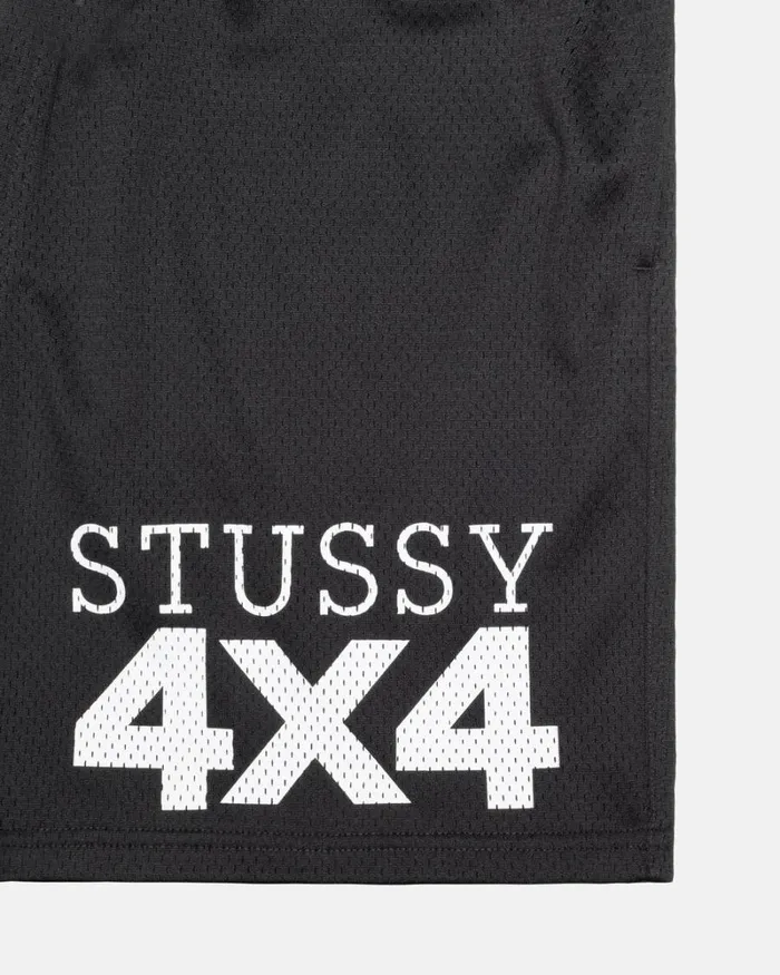 Shorts Men Stussy 4X4 MESH SHORT Black Shorts Men Stussy 4X4 MESH SHORT Black