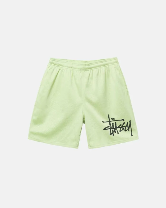 Shorts Men Stussy BIG BASIC MESH SHORT Light Lime