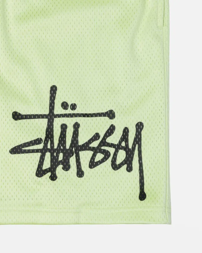 Shorts Men Stussy BIG BASIC MESH SHORT Light Lime Shorts Men Stussy BIG BASIC MESH SHORT Light Lime
