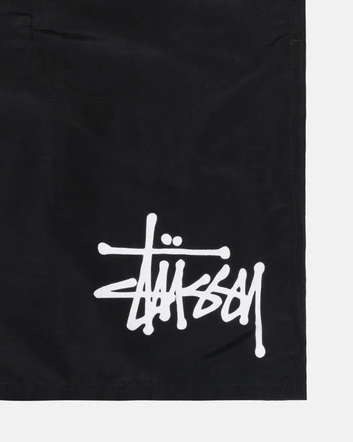 Shorts Men Stussy BIG BASIC WATER SHORT Black Shorts Men Stussy BIG BASIC WATER SHORT Black