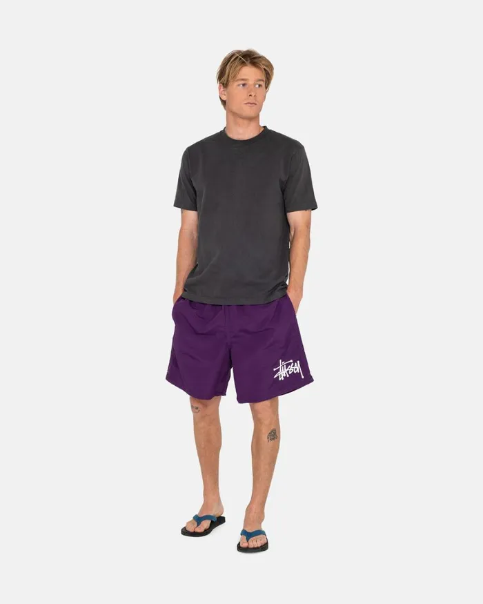 Shorts Men Stussy BIG BASIC WATER SHORT Plum Shorts Men Stussy BIG BASIC WATER SHORT Plum