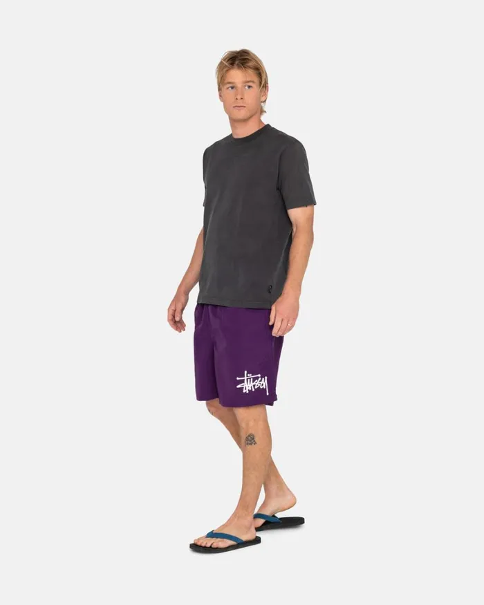 Shorts Men Stussy BIG BASIC WATER SHORT Plum Shorts Men Stussy BIG BASIC WATER SHORT Plum