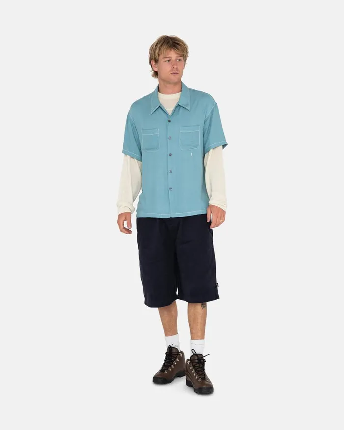 Shorts Men Stussy BRUSHED BEACH SHORT Navy Shorts Men Stussy BRUSHED BEACH SHORT Navy