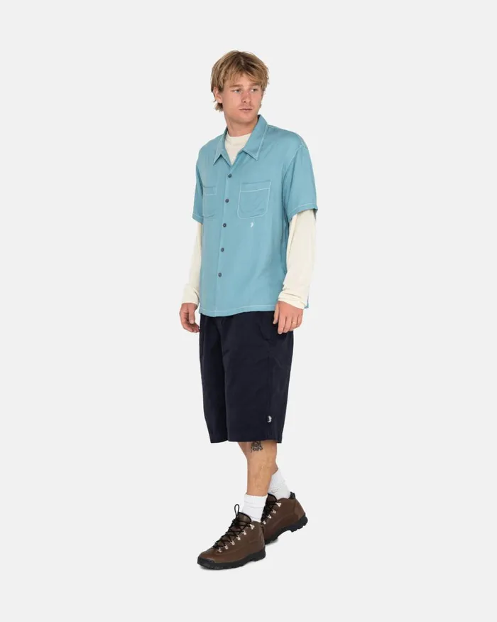 Shorts Men Stussy BRUSHED BEACH SHORT Navy Shorts Men Stussy BRUSHED BEACH SHORT Navy