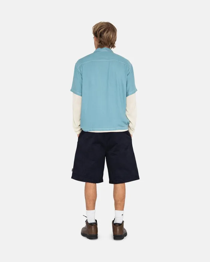 Shorts Men Stussy BRUSHED BEACH SHORT Navy Shorts Men Stussy BRUSHED BEACH SHORT Navy