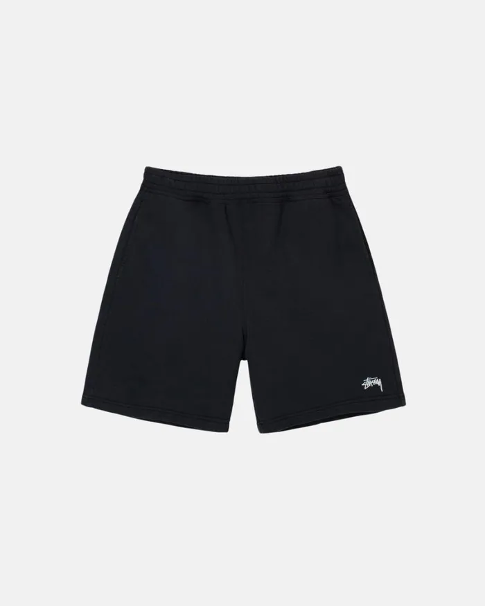 Shorts Men Stussy OVERDYED STOCK LOGO SWEAT SHORT Black
