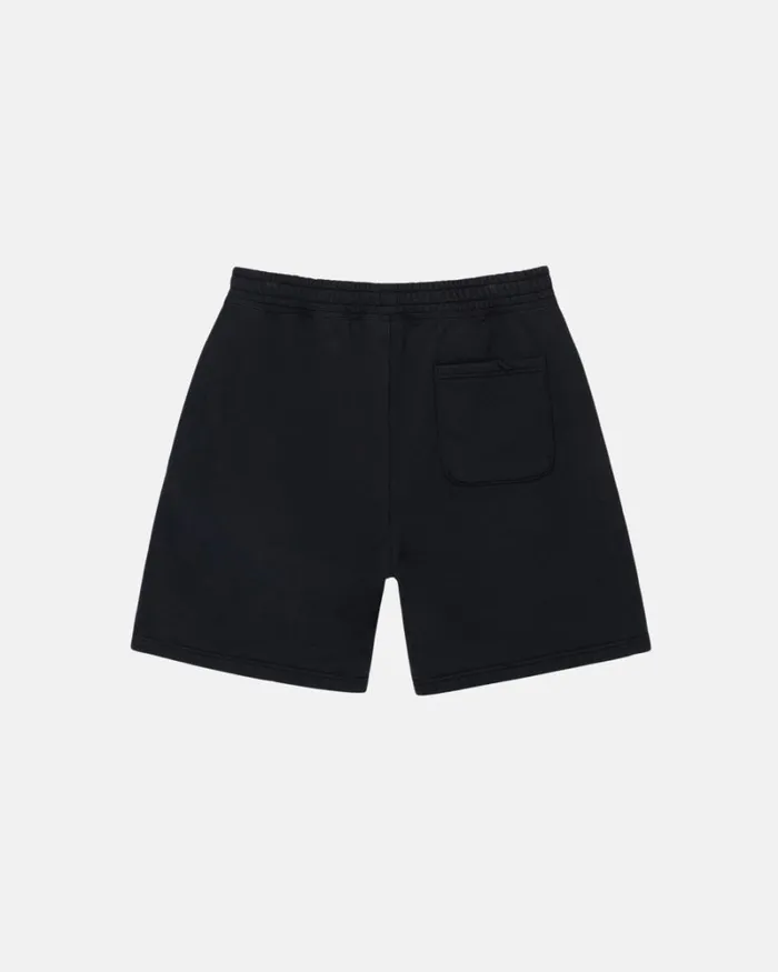 Shorts Men Stussy OVERDYED STOCK LOGO SWEAT SHORT Black Shorts Men Stussy OVERDYED STOCK LOGO SWEAT SHORT Black