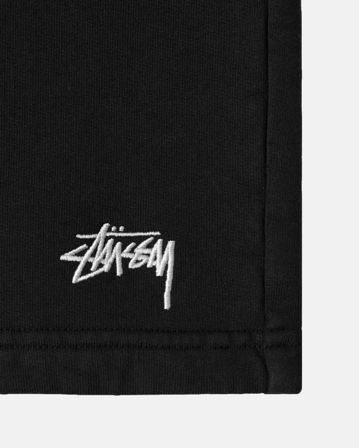 Shorts Men Stussy OVERDYED STOCK LOGO SWEAT SHORT Black Shorts Men Stussy OVERDYED STOCK LOGO SWEAT SHORT Black
