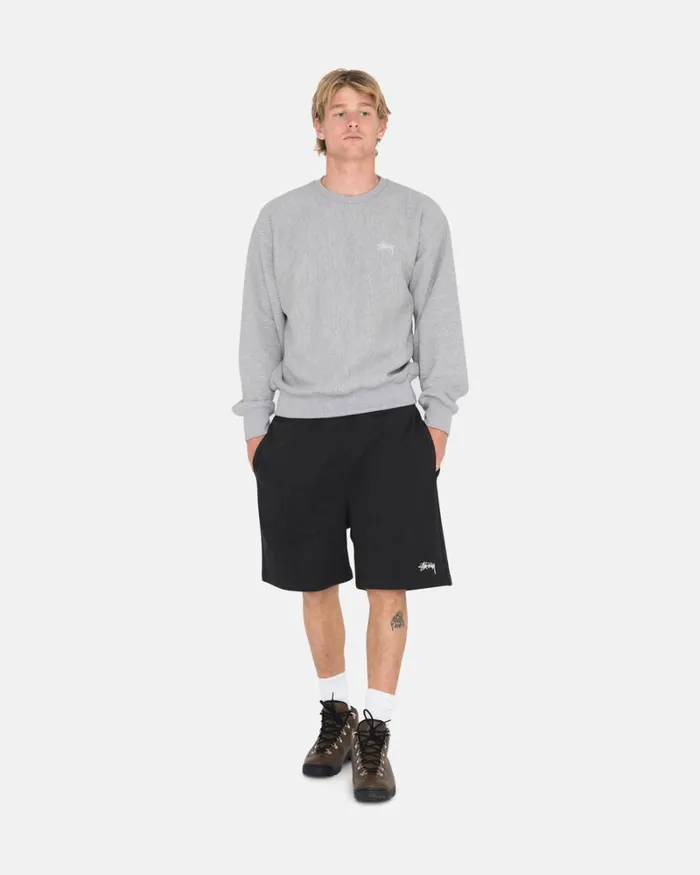 Shorts Men Stussy OVERDYED STOCK LOGO SWEAT SHORT Black Shorts Men Stussy OVERDYED STOCK LOGO SWEAT SHORT Black