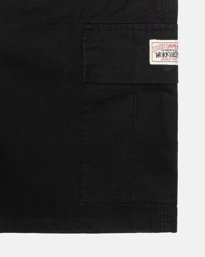 Shorts Men Stussy RIPSTOP CARGO BEACH SHORT Black Shorts Men Stussy RIPSTOP CARGO BEACH SHORT Black