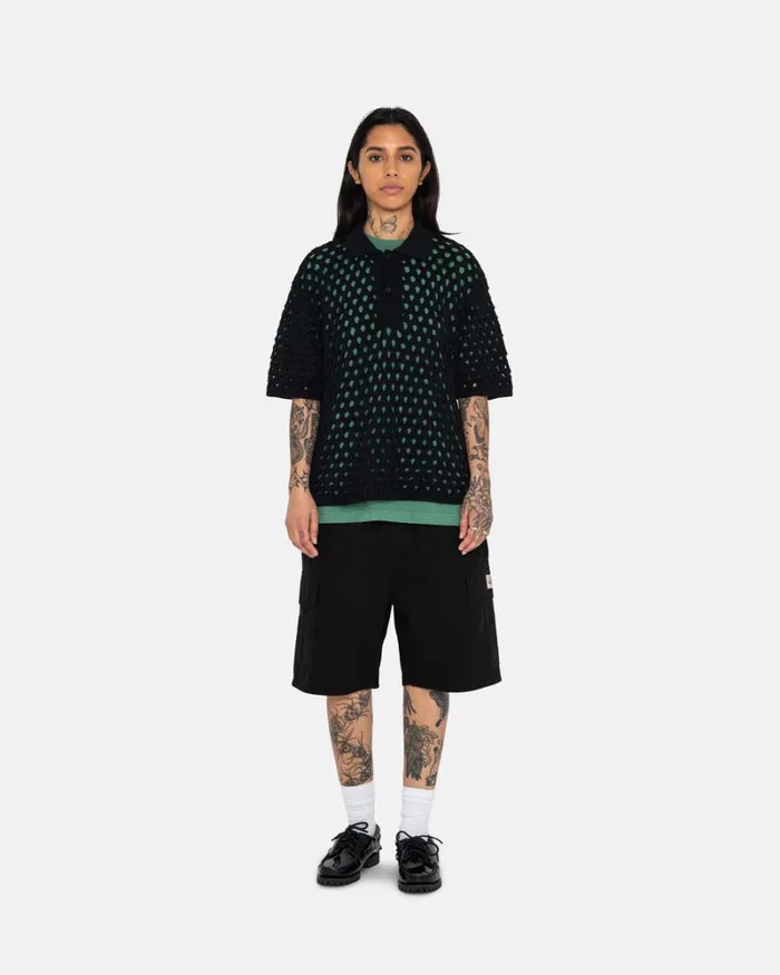 Shorts Men Stussy RIPSTOP CARGO BEACH SHORT Black Shorts Men Stussy RIPSTOP CARGO BEACH SHORT Black