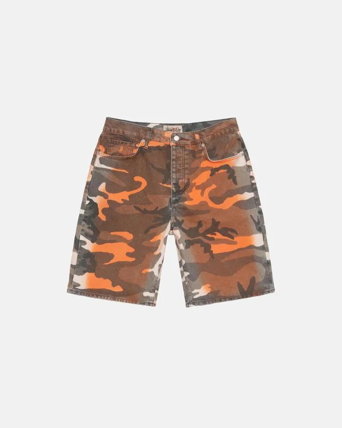 Shorts Men Stussy SPRAY DYE BIG OL039 SHORTS Orange Camo