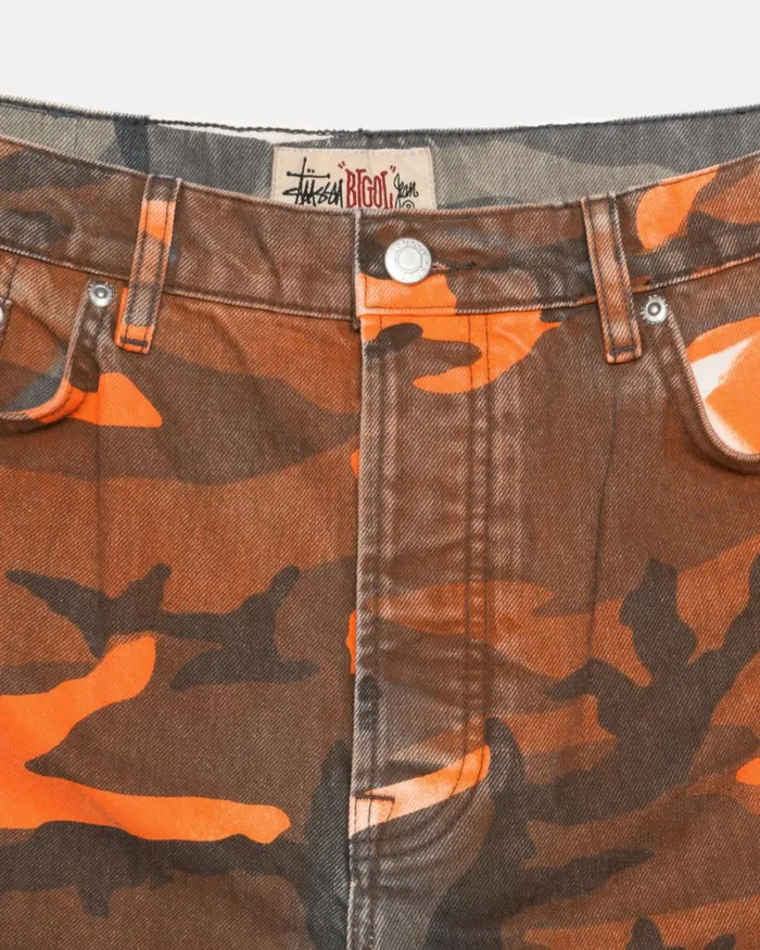 Shorts Men Stussy SPRAY DYE BIG OL039 SHORTS Orange Camo Shorts Men Stussy SPRAY DYE BIG OL039 SHORTS Orange Camo