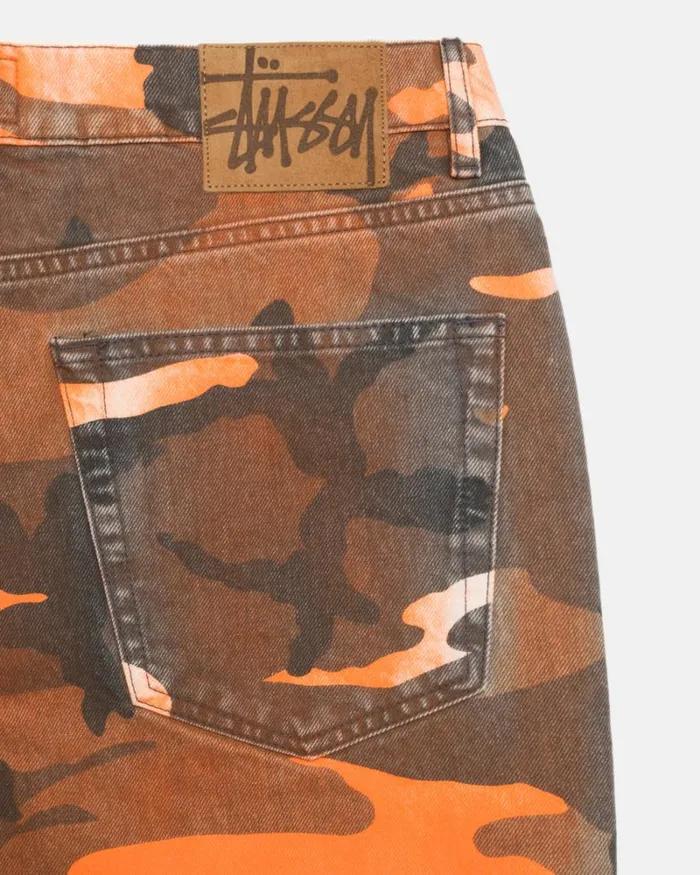 Shorts Men Stussy SPRAY DYE BIG OL039 SHORTS Orange Camo Shorts Men Stussy SPRAY DYE BIG OL039 SHORTS Orange Camo