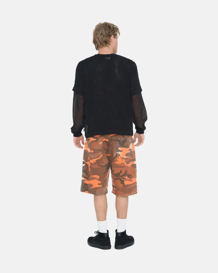 Shorts Men Stussy SPRAY DYE BIG OL039 SHORTS Orange Camo Shorts Men Stussy SPRAY DYE BIG OL039 SHORTS Orange Camo