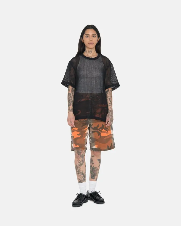 Shorts Men Stussy SPRAY DYE BIG OL039 SHORTS Orange Camo Shorts Men Stussy SPRAY DYE BIG OL039 SHORTS Orange Camo