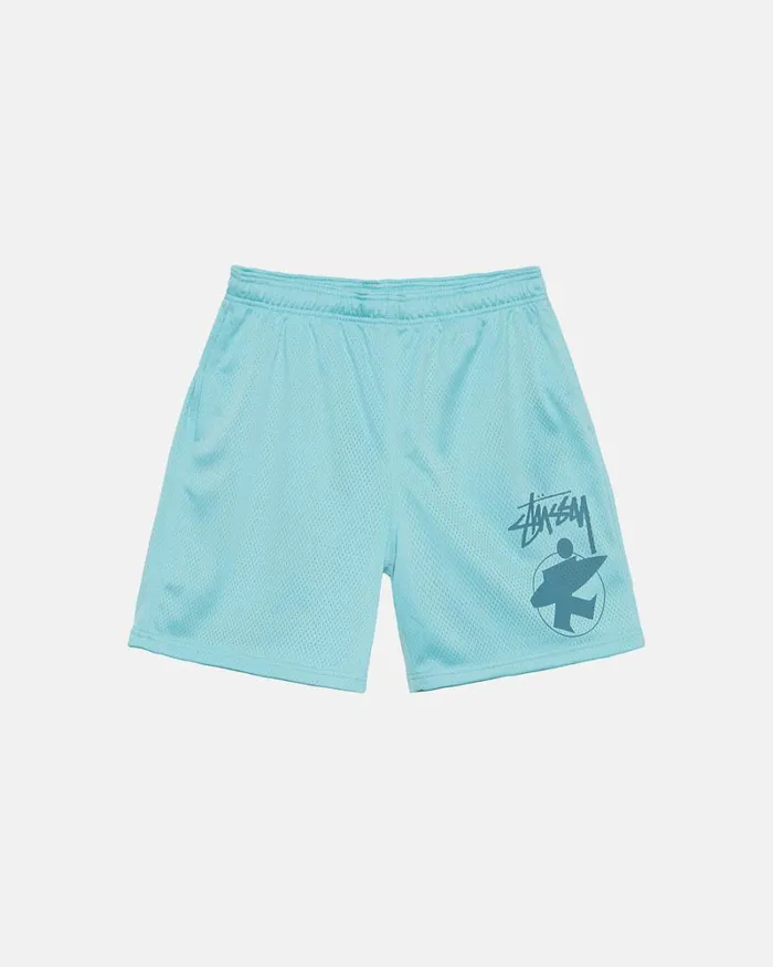 Shorts Men Stussy SURFMAN MESH SHORT Aqua