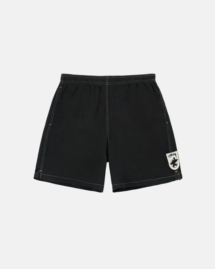 Shorts Men Stussy SURFMAN PATCH WATER SHORT Black
