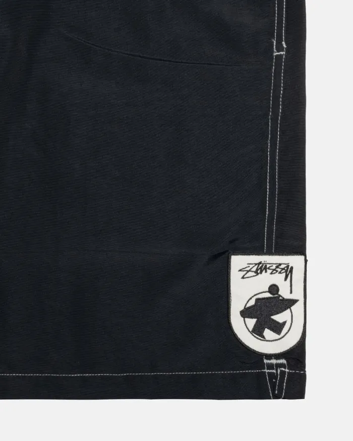 Shorts Men Stussy SURFMAN PATCH WATER SHORT Black Shorts Men Stussy SURFMAN PATCH WATER SHORT Black