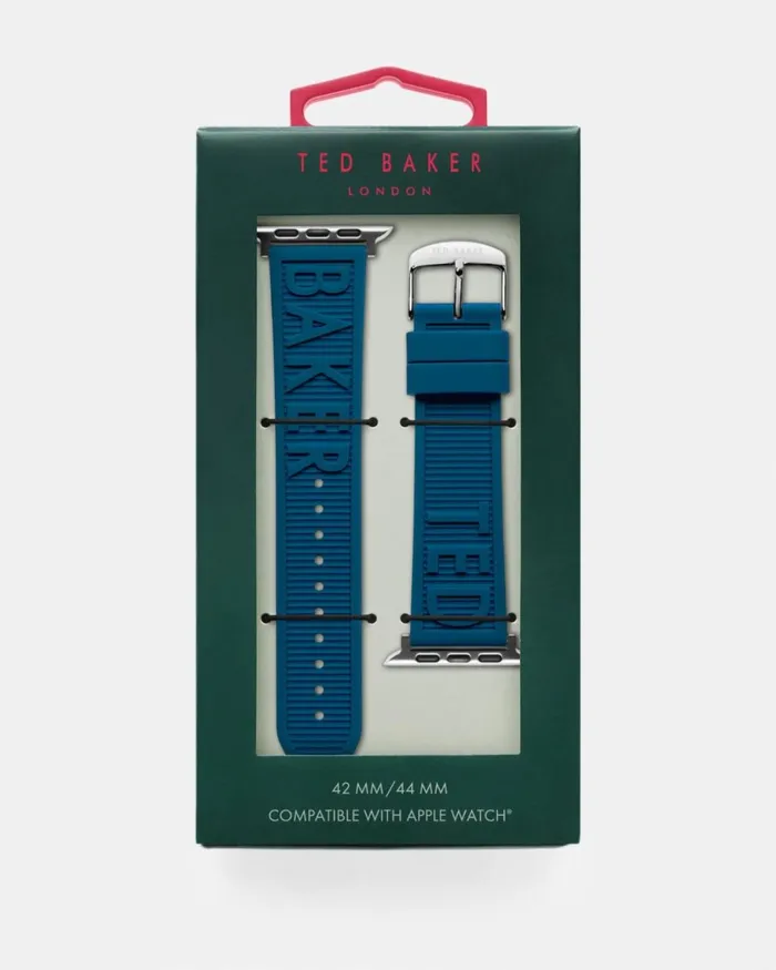 Silicone Logo Apple Watch Strap Blue Men Ted Baker Watches and Jewelry