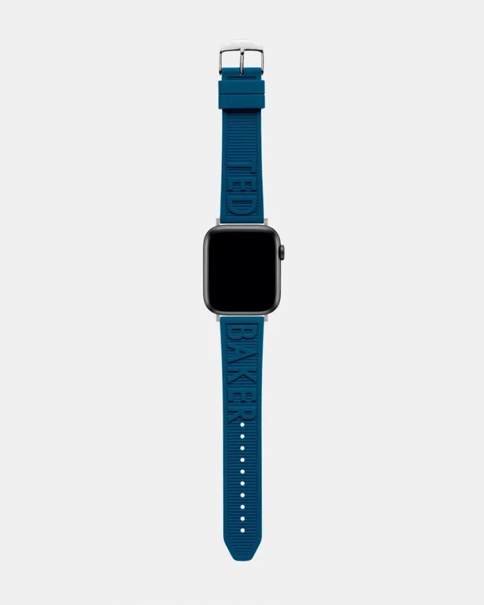 Silicone Logo Apple Watch Strap Blue Men Ted Baker Watches and Jewelry Silicone Logo Apple Watch Strap Blue Men Ted Baker Watches and Jewelry