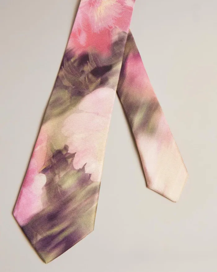 Silk Blurred Floral Print Tie Pink Men Ted Baker Ties and Bow Ties Silk Blurred Floral Print Tie Pink Men Ted Baker Ties and Bow Ties